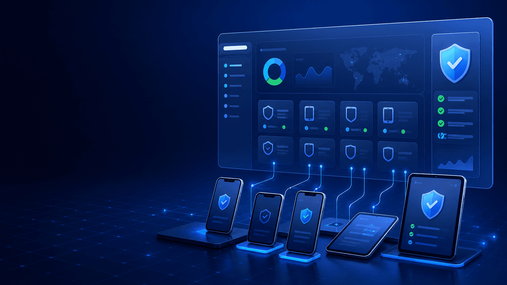 หน้าจอระบบจัดการ workflow และอุปกรณ์ขององค์กร